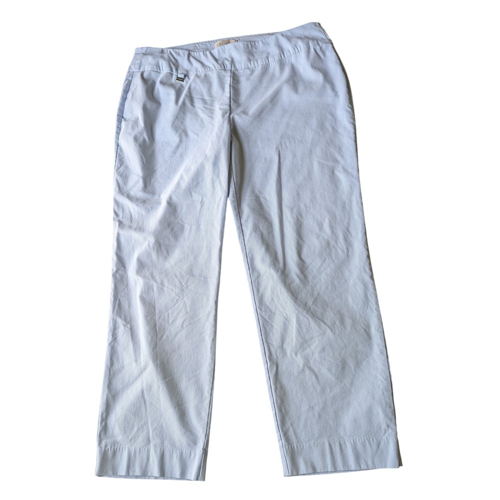 Philosophy Woman Blue White Seersucker Striped Pull On Pants Plus Size 1X